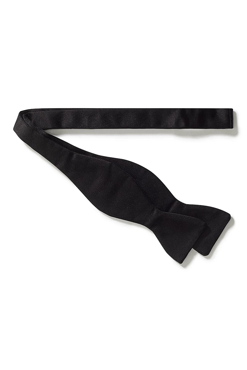 Silk Satin Slim Sized Self-Tie Bow Tie 2 Silk Satin Slim Sized Self-Tie Bow Tie - Image 2