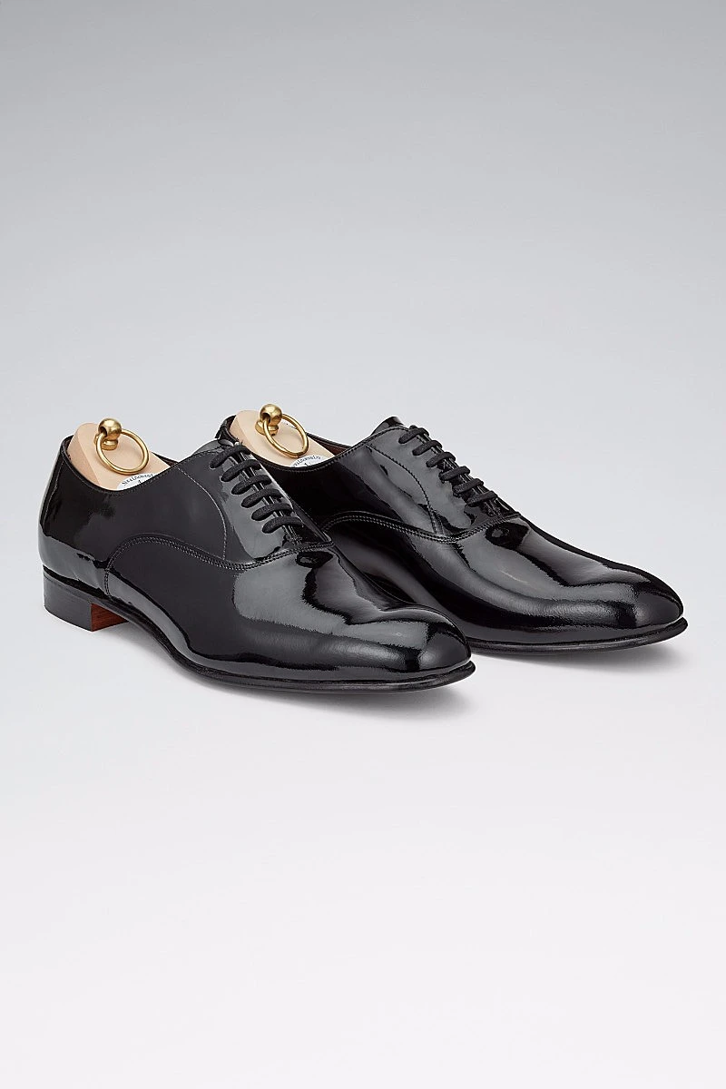 Black 6 Tie Patent Leather Dress Shoes 2 Black 6 Tie Patent Leather Dress Shoes - Image 2