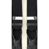 Black Boxcloth Black Leather End Braces
