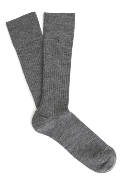 Mid Grey Mid Calf Lightweight Wool Socks
