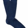 Dark Blue Mid Calf Lightweight Wool Socks
