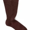 Maroon Mid Calf Lightweight Wool Socks