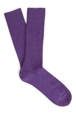 Purple Mid Calf Lightweight Wool Socks