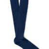 Dark Blue Long Lightweight Wool Socks