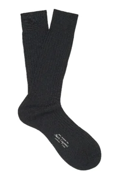 Dark Grey Mid Calf Cotton Socks