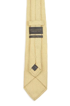 Yellow Large Weave Grenadine Silk Tie -Fashion-New and Lingwood 0000000638340 2