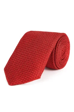 Red Large Weave Grenadine Silk Tie