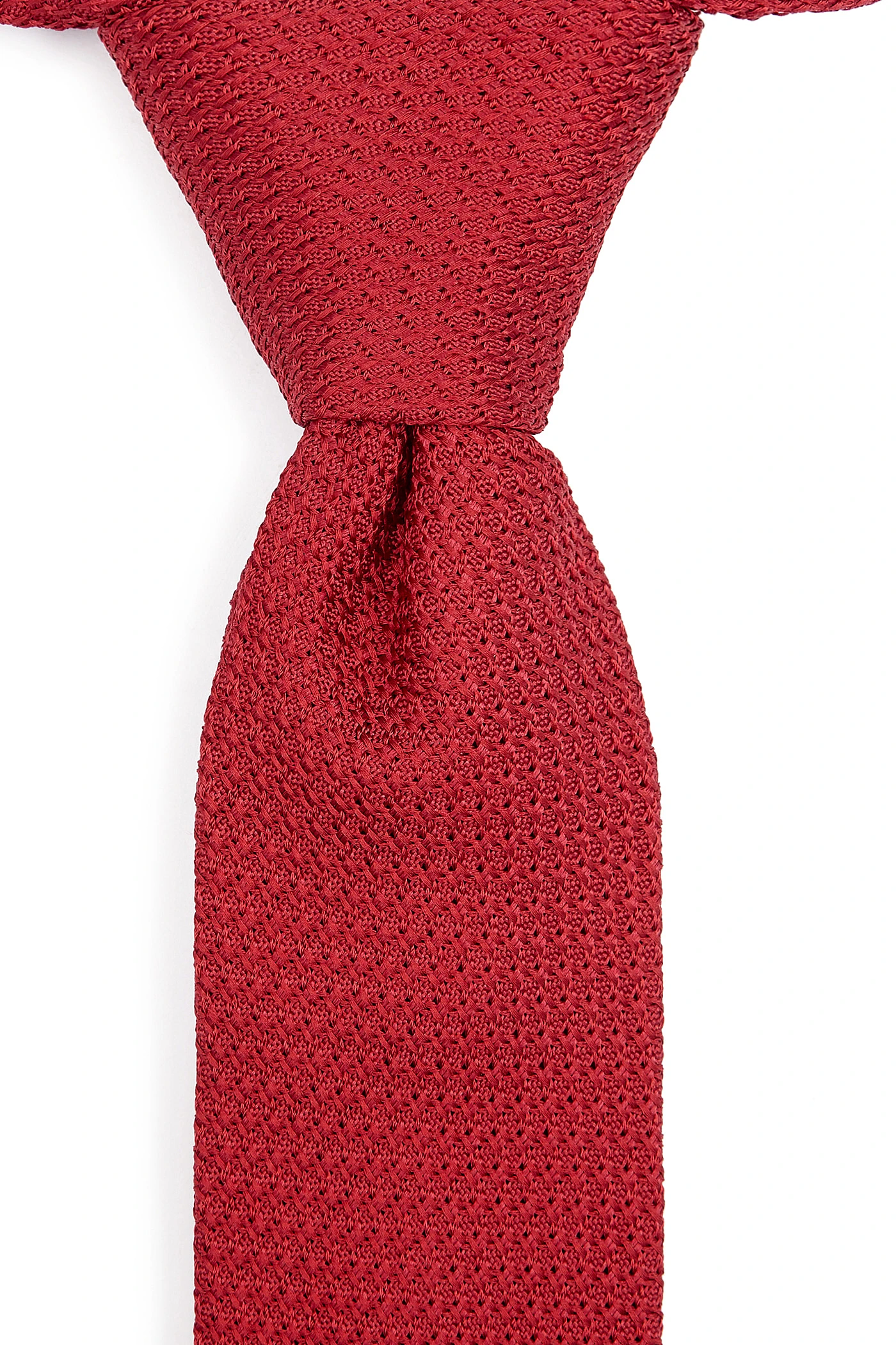 Red Large Weave Grenadine Silk Tie 2 Red Large Weave Grenadine Silk Tie - Image 2