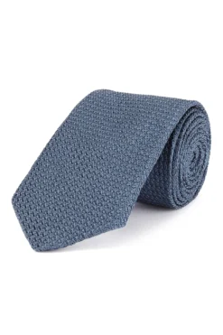 Mid Blue Large Weave Grenadine Silk Tie