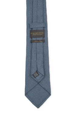 Mid Blue Large Weave Grenadine Silk Tie -Fashion-New and Lingwood 0000000638425 2