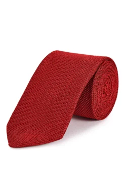 Red Grenadine Small Weave Tie