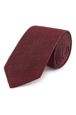 Burgundy Small Weave Grenadine Silk Tie