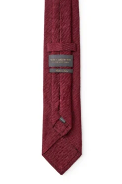 Burgundy Small Weave Grenadine Silk Tie -Fashion-New and Lingwood 0000000638470 2