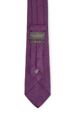 Purple Grenadine Small Weave Tie -Fashion-New and Lingwood 0000000638524 2