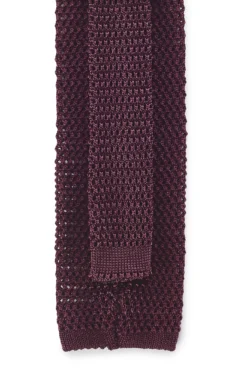Burgundy & Multi Knitted Spot Tie -Fashion-New and Lingwood 0000000680738 3