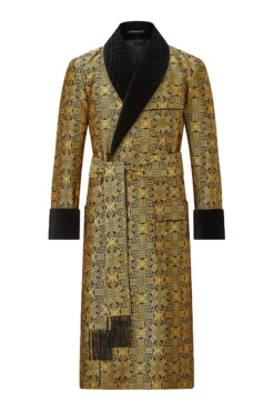Rococo Lined Silk Dressing Gown -Fashion-New and Lingwood 1022404 gold 1