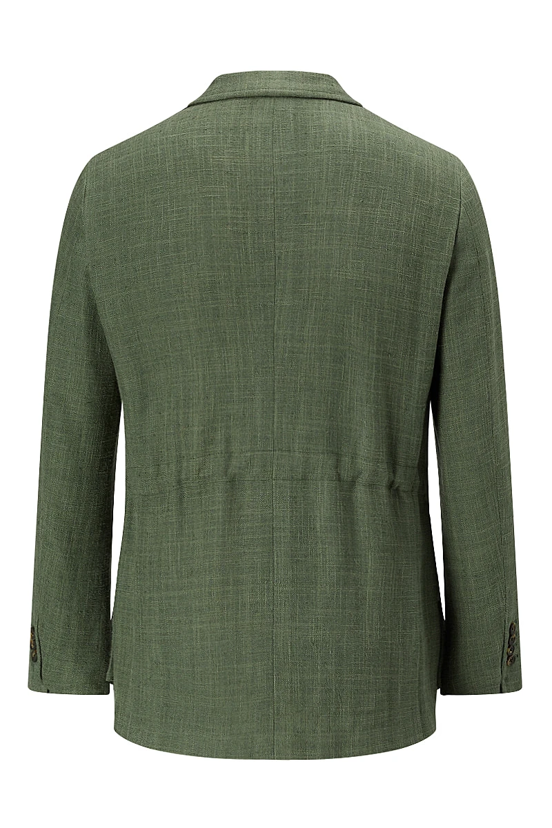 Green Linen Safari Jacket 2 Green Linen Safari Jacket - Image 2
