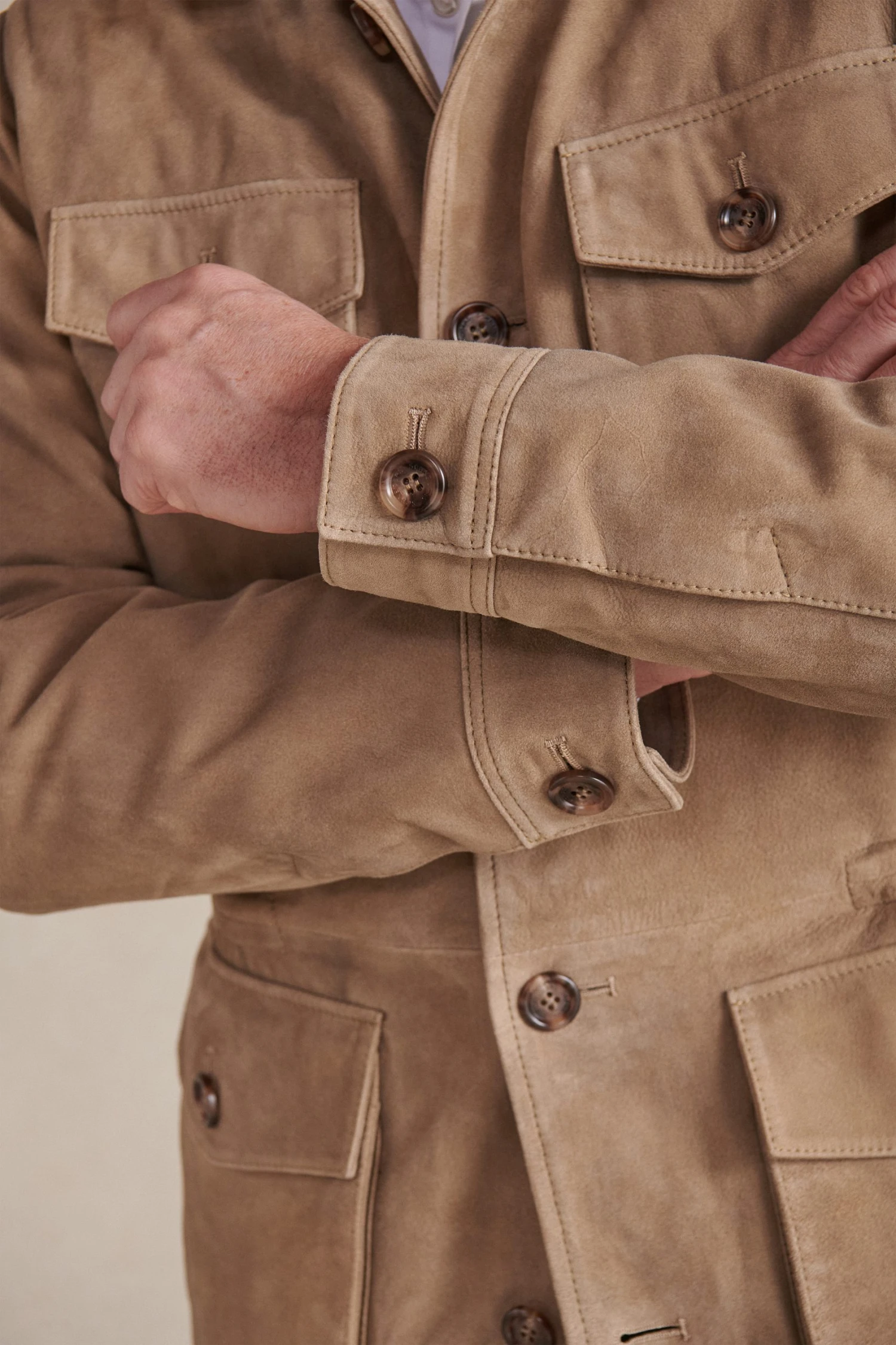 Sand Suede Safari Jacket - Image 3