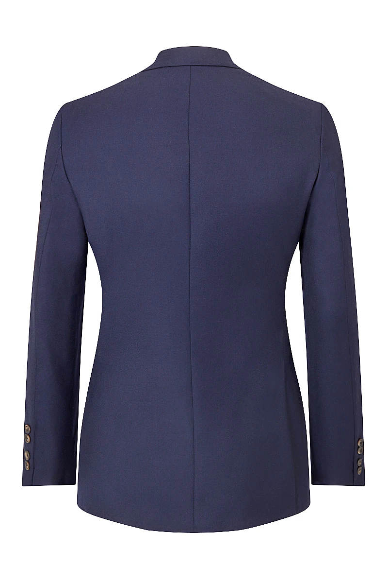 Navy Single Breasted Wool & Cashmere Twill Jacket 2 Navy Single Breasted Wool & Cashmere Twill Jacket - Image 2