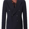 Navy Double Breasted Cashmere Jacket
