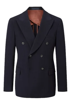 Navy Double Breasted Cashmere Jacket