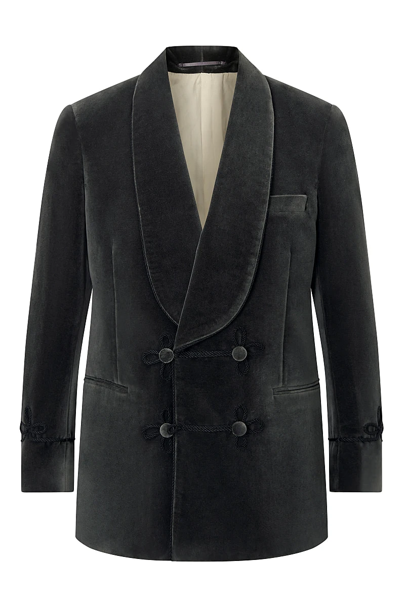 Grey Velvet Smoking Jacket 1 Grey Velvet Smoking Jacket