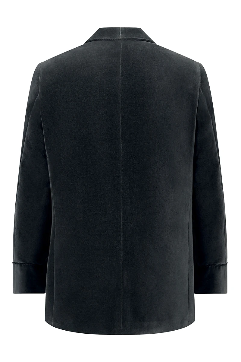 Grey Velvet Smoking Jacket 2 Grey Velvet Smoking Jacket - Image 2