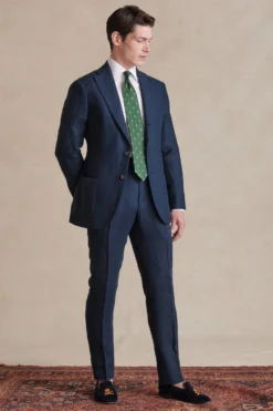 Navy Single Breasted Linen Jacket 7 Navy Single Breasted Linen Jacket -Fashion-New and Lingwood 1222628 plain linen single breasted jacket 005 scaled