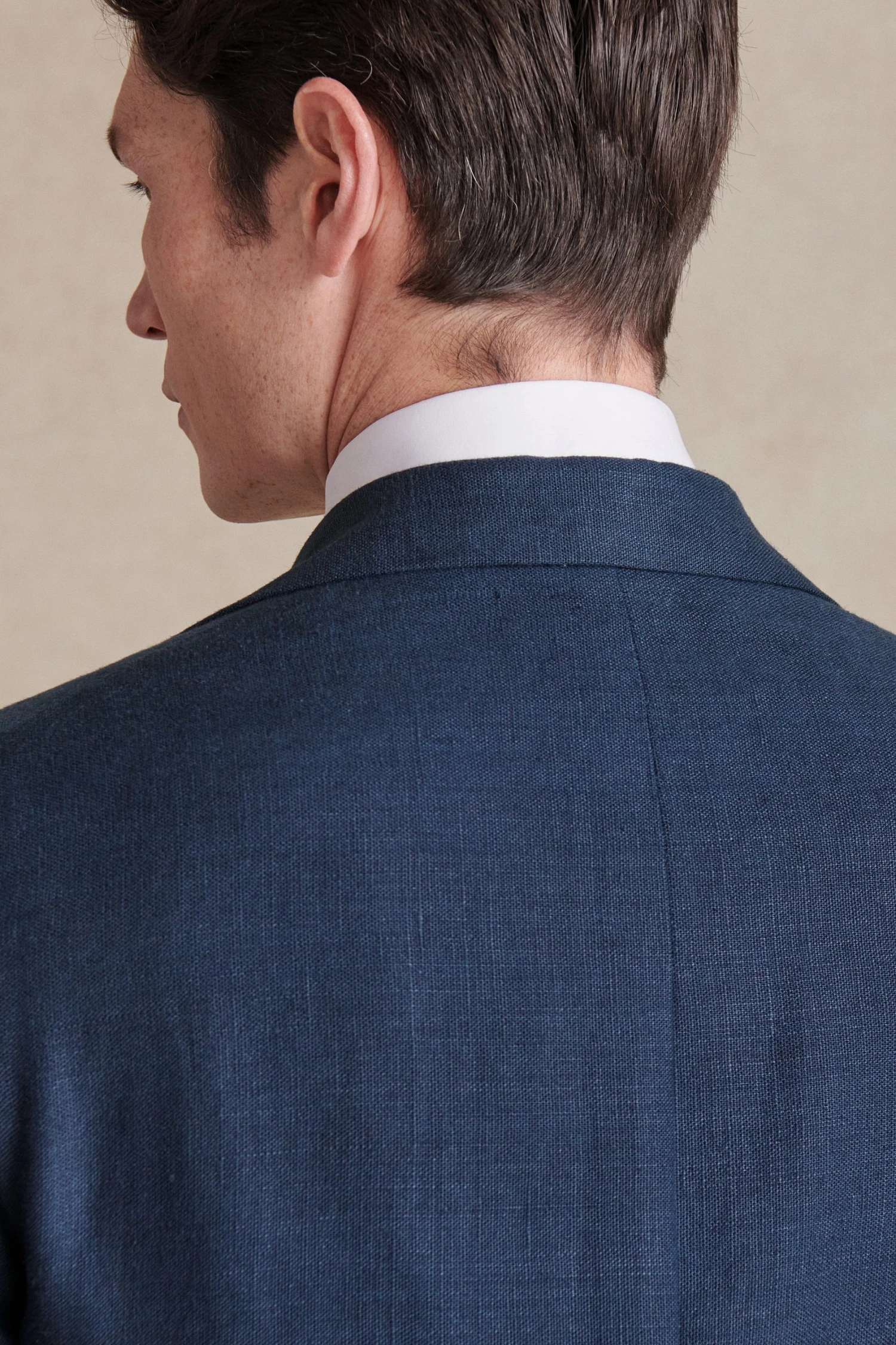 Navy Single Breasted Linen Jacket 2 Navy Single Breasted Linen Jacket - Image 2