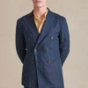 Navy Double Breasted Linen Jacket