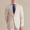 Cream Single Breasted Linen Jacket