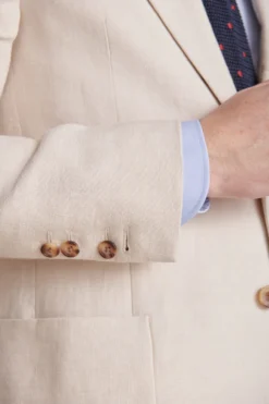 Cream Single Breasted Linen Jacket -Fashion-New and Lingwood 1222630 plain linen single breasted jacket 079 scaled