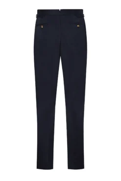 Navy Flat Front Cotton Chinos -Fashion-New and Lingwood 1322404 navy 2