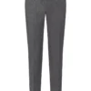 Grey Flat Front Flannel Drawstring Trousers