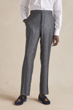 Charcoal Flat Front Bamboo Trousers