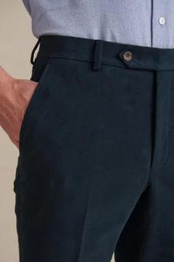 Navy Flat Front Moleskin Trousers 5 Navy Flat Front Moleskin Trousers -Fashion-New and Lingwood 132273 2 scaled