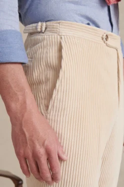 Cream Flat Front 5 Wale Corduroy Trousers 5 Cream Flat Front 5 Wale Corduroy Trousers -Fashion-New and Lingwood 132274 3 7 1 scaled