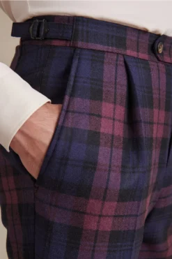 Single Pleat Plum Watch Trousers 5 Single Pleat Plum Watch Trousers -Fashion-New and Lingwood 132276 3 scaled