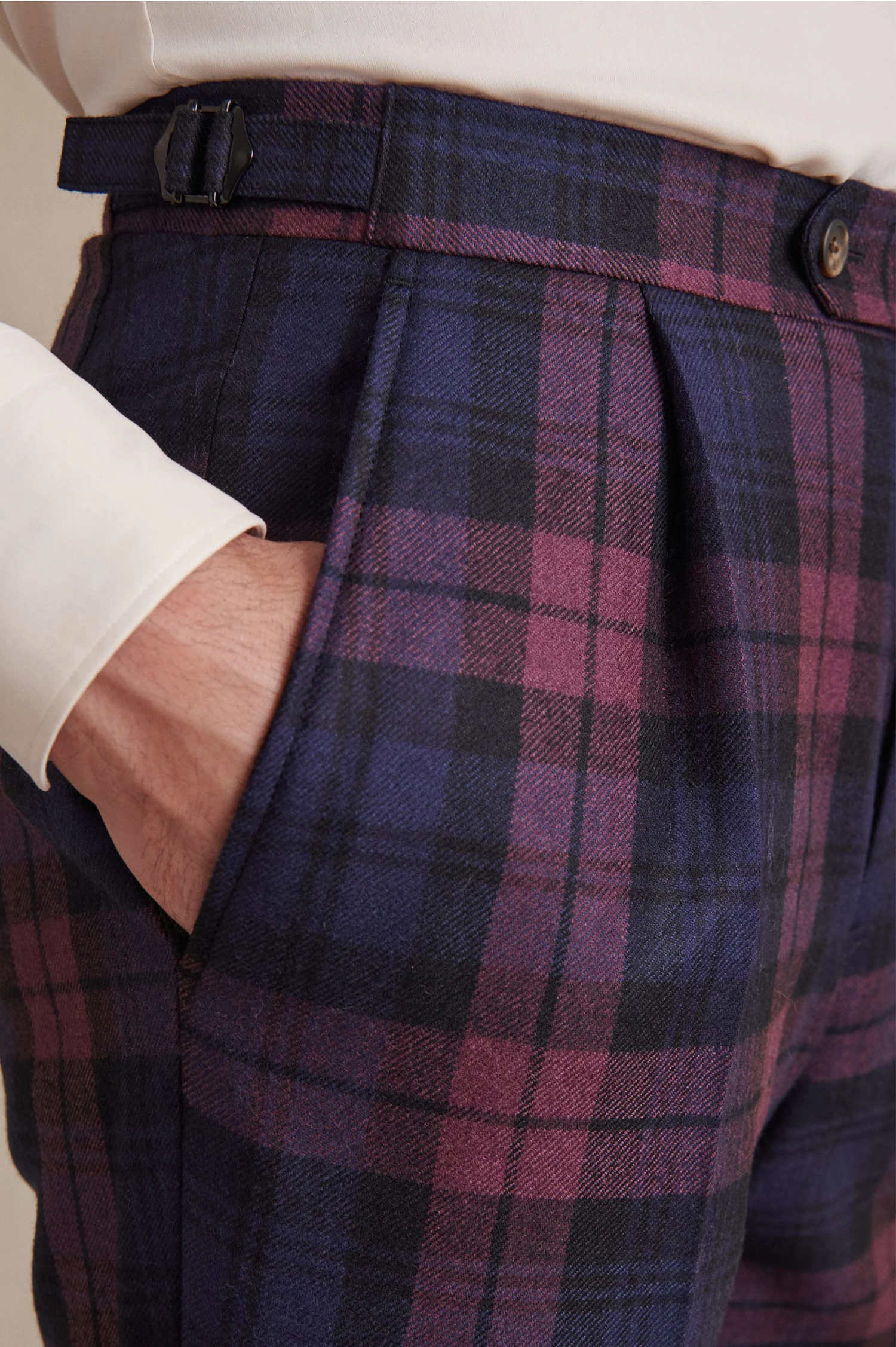 Single Pleat Plum Watch Trousers 3 Single Pleat Plum Watch Trousers - Image 3