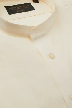 Cream Classic Fit Neckband Shirt -Fashion-New and Lingwood 1415009 neckbandclassicdcshirt cream 3