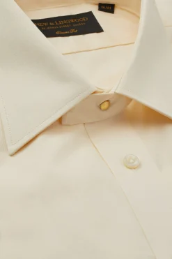 Cream Classic Fit Neckband Shirt -Fashion-New and Lingwood 1415009 neckbandclassicdcshirt cream 4
