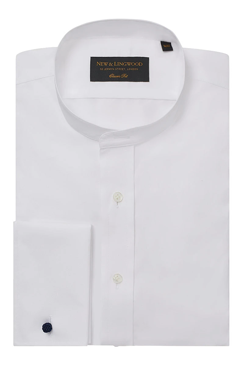 White Classic Fit Neckband Shirt 2 White Classic Fit Neckband Shirt - Image 2