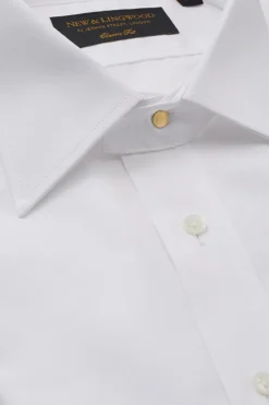 White Classic Fit Neckband Shirt 9 White Classic Fit Neckband Shirt -Fashion-New and Lingwood 1415009 neckbandclassicdcshirt white 4 1