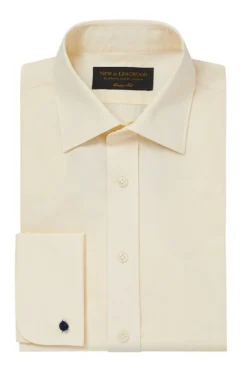Cream Poplin St James's Collar Classic Fit Double Cuff Shirt -Fashion-New and Lingwood 1415010 foldpoplinclassicfitstjamesscollarshirtdc cream 1