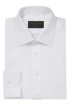 White Poplin St James's Collar Tailored Fit Single Cuff Shirt 7 White Poplin St James's Collar Tailored Fit Single Cuff Shirt -Fashion-New and Lingwood 1415014 foldpoplintailoredfitstjamesscollarshirtsc white 1