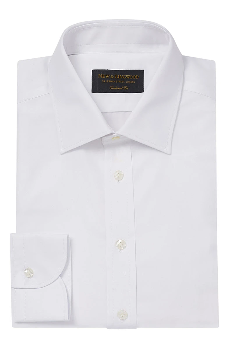 White Poplin St James's Collar Tailored Fit Single Cuff Shirt 4 White Poplin St James's Collar Tailored Fit Single Cuff Shirt - Image 4