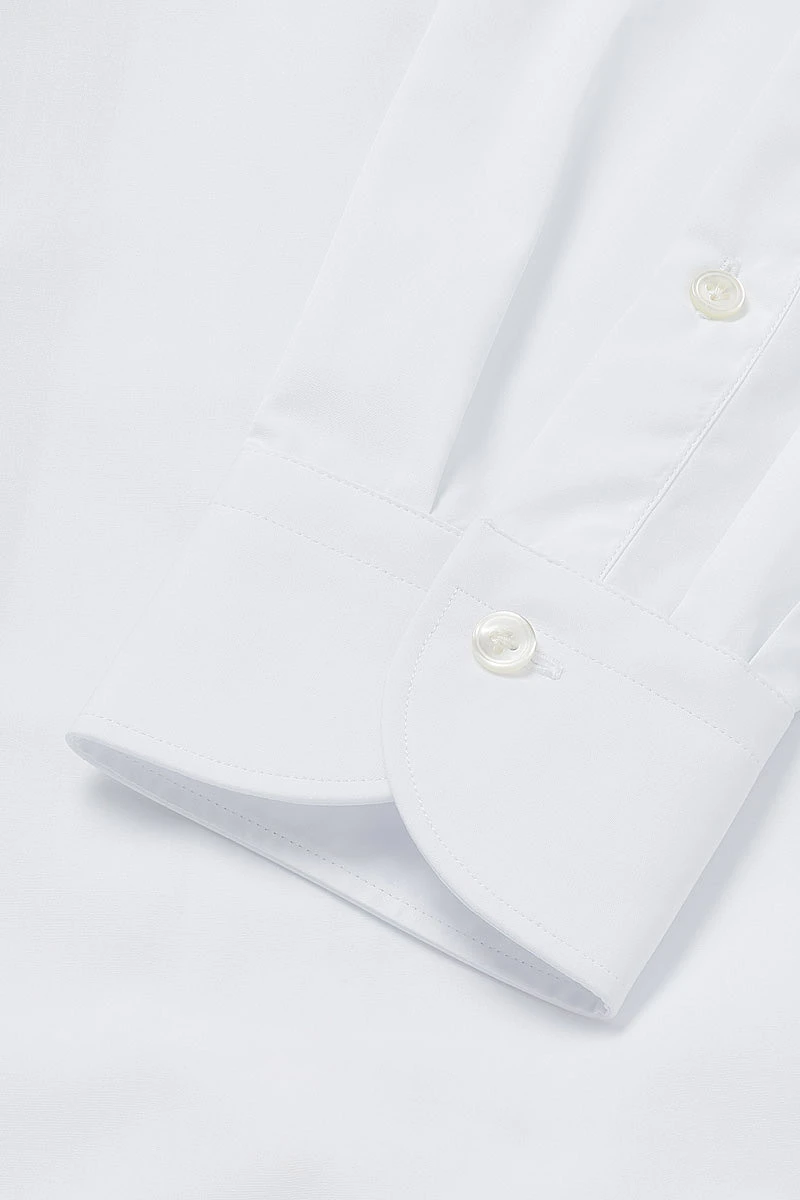 White Poplin St James's Collar Tailored Fit Single Cuff Shirt 2 White Poplin St James's Collar Tailored Fit Single Cuff Shirt - Image 2