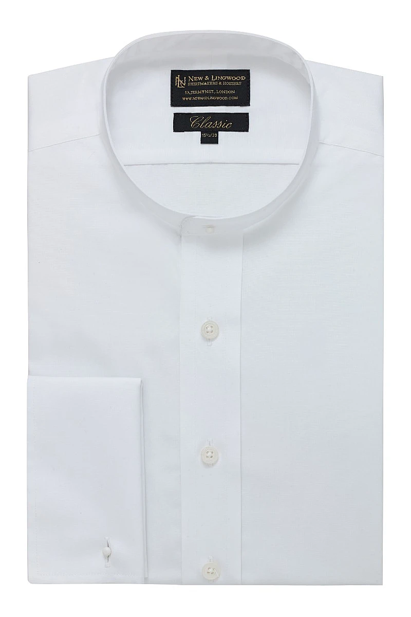 White Classic Fit Neckband Shirt 1 White Classic Fit Neckband Shirt