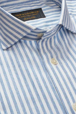 Blue Stripe Cutaway Collar Tailored Fit Shirt