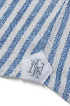 Blue Stripe Cutaway Collar Tailored Fit Shirt -Fashion-New and Lingwood 1422533 stripe spread collar tailored shirt blue 4